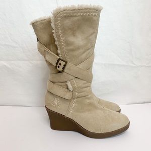 DAWGS / Faux Sheepskin Wedge Winter Boots